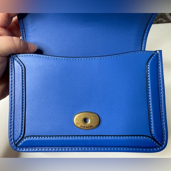NWT Coach Hero Crossbody Bag in Glovetanned Leather Blue Fin C8441 - Picture 12 of 15